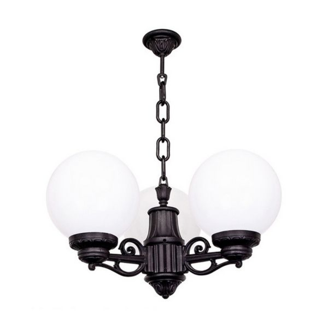 Уличный подвесной светильник IP55 Fumagalli Sichem/G250 3L. G25.120.S30.AYE27 в форме шара — фото 1