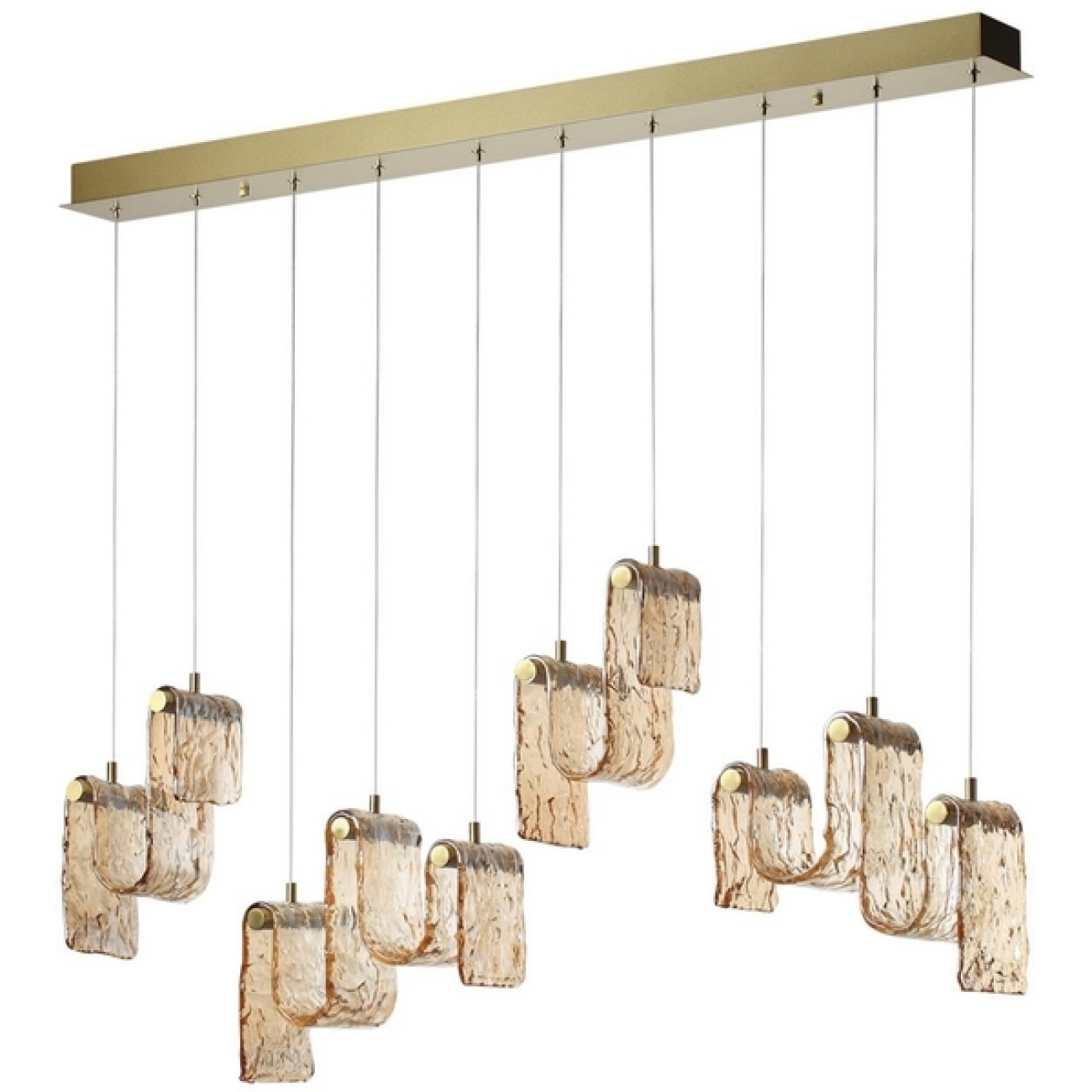 Подвесной светильник светодиодный Odeon Light Flow 5105/52L золотой брашинг/янтарный металл/стекло LED x 52W 4000K — фото 1