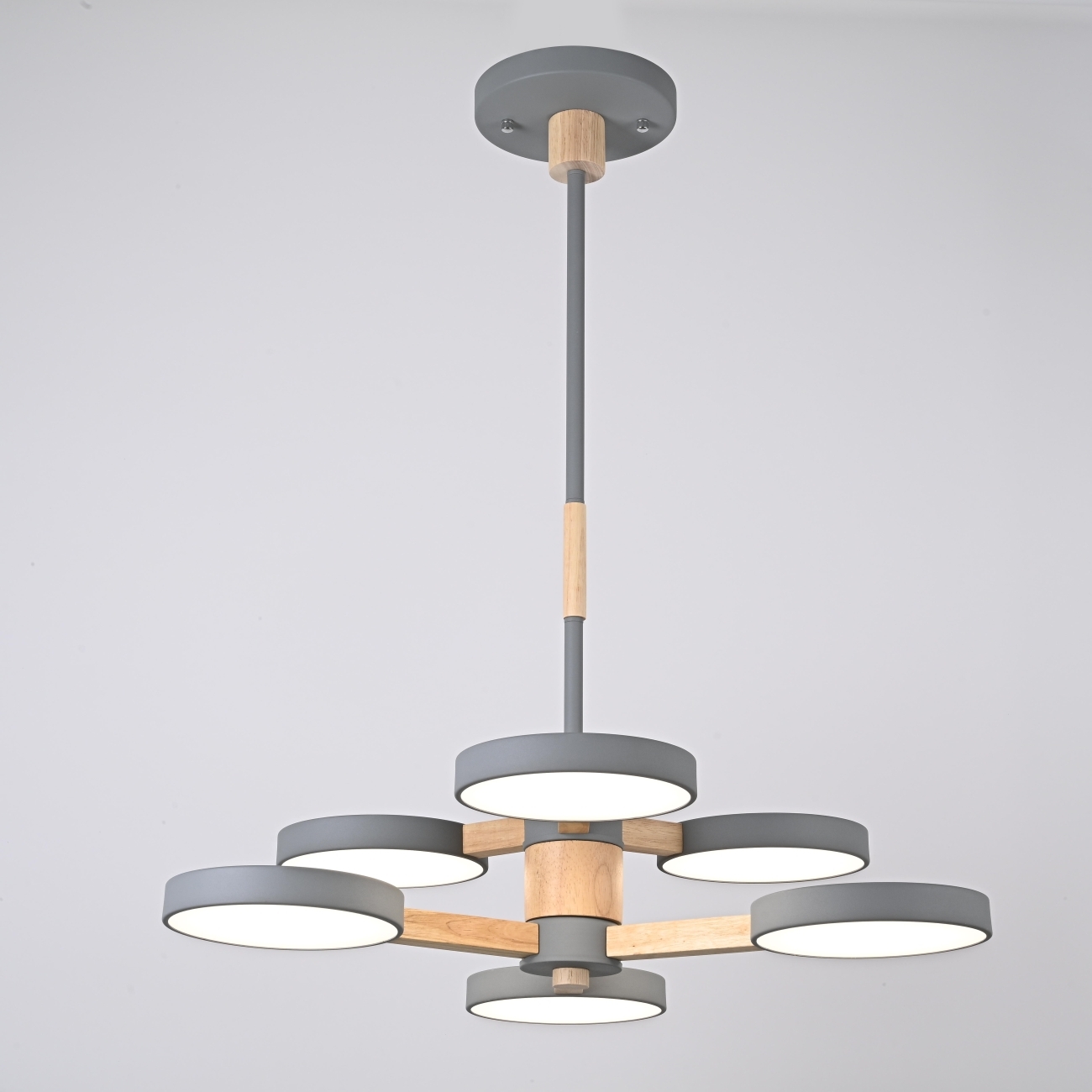 Потолочная люстра LED на штанге Turna Dbl L6 Gray By ImperiumLoft Turna-Dbl01 (Умный дом, Алиса) 229087-26 — фото 2