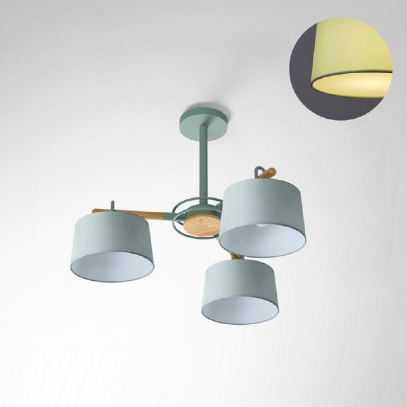 Потолочная люстра на штанге Even 3 Olive By ImperiumLoft Even01 178365-26 — фото 1
