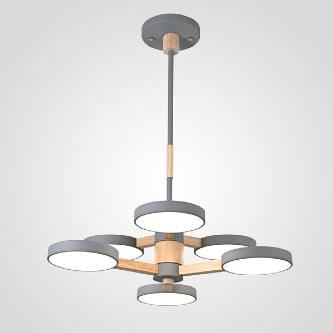 Потолочная люстра LED на штанге Turna Dbl L6 Gray By ImperiumLoft Turna-Dbl01 (Умный дом, Алиса) 229087-26 — фото 1