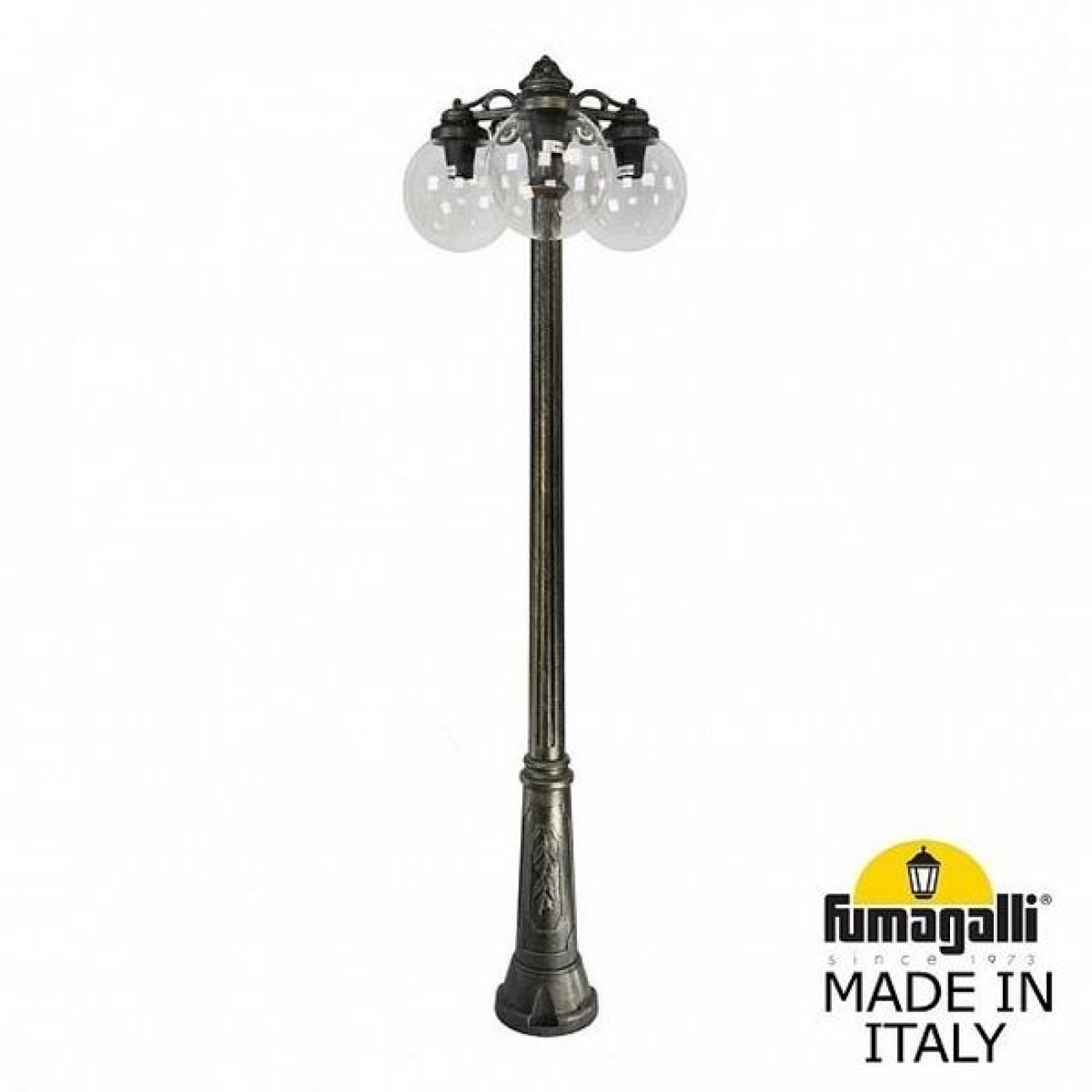 Наземный светильник IP55 уличный Fumagalli Ricu BISSO/G250 3L DN. G25.157.S30.BXE27DN в форме шара — фото 1