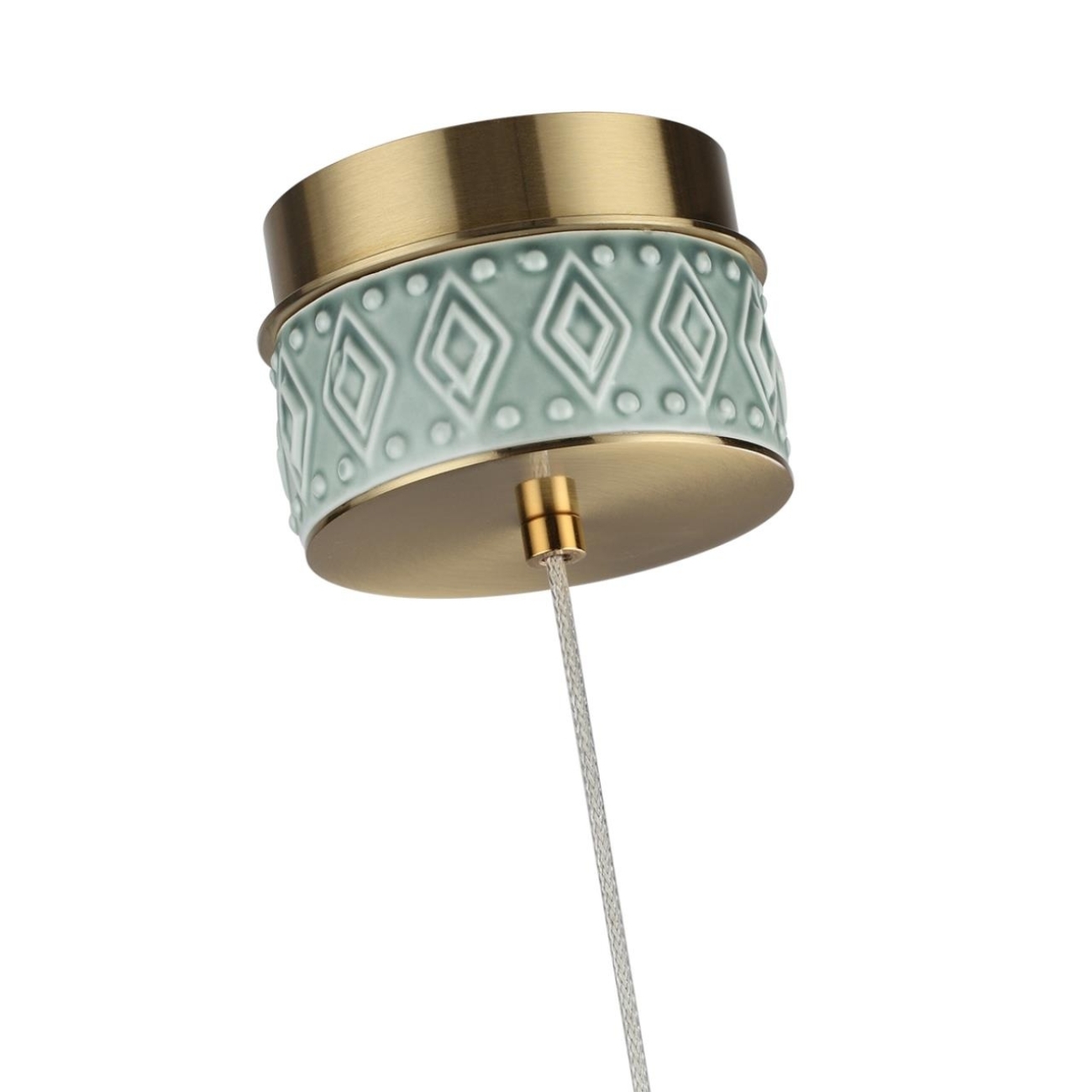 Подвесной светильник светодиодный Odeon Light Lulu 5452/5L светлая бронза/зеленый/металл/керамика/акрил LED 5W 3000K — фото 7