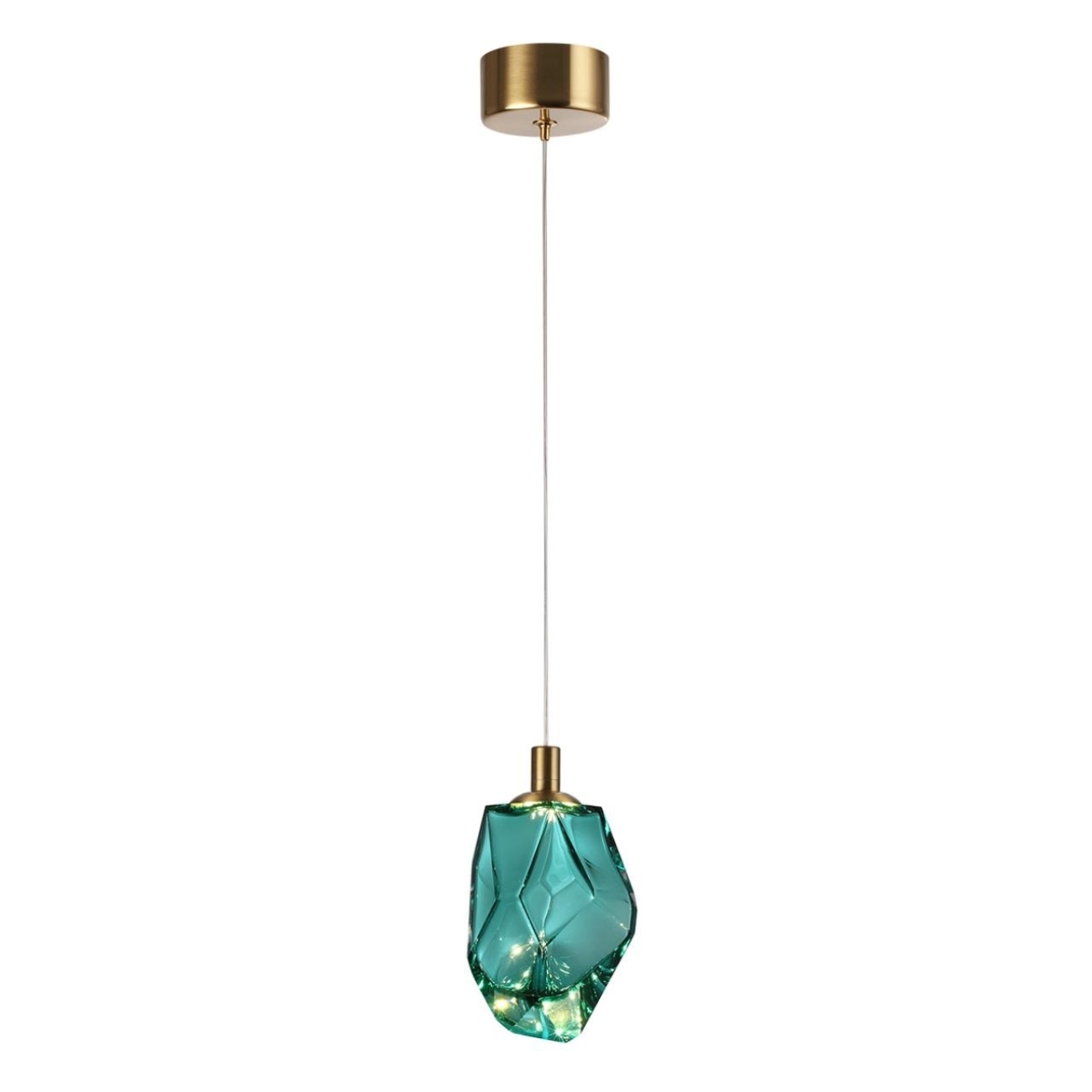 Подвесной светильник Odeon Light Gemme 7110/4LC зеленый/бирюз. стекло/металл IP20 LED 4W 300Лм 3000K 200° 220V — фото 4