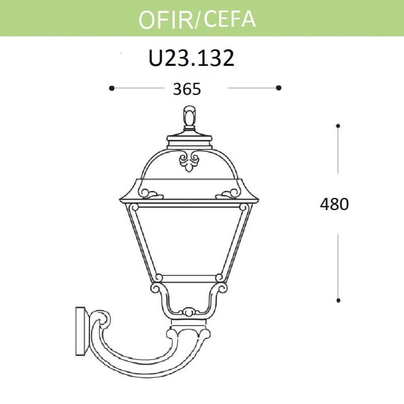 Светильник уличный настенный Fumagalli Ofir/Cefa U23.132.000.BXE27