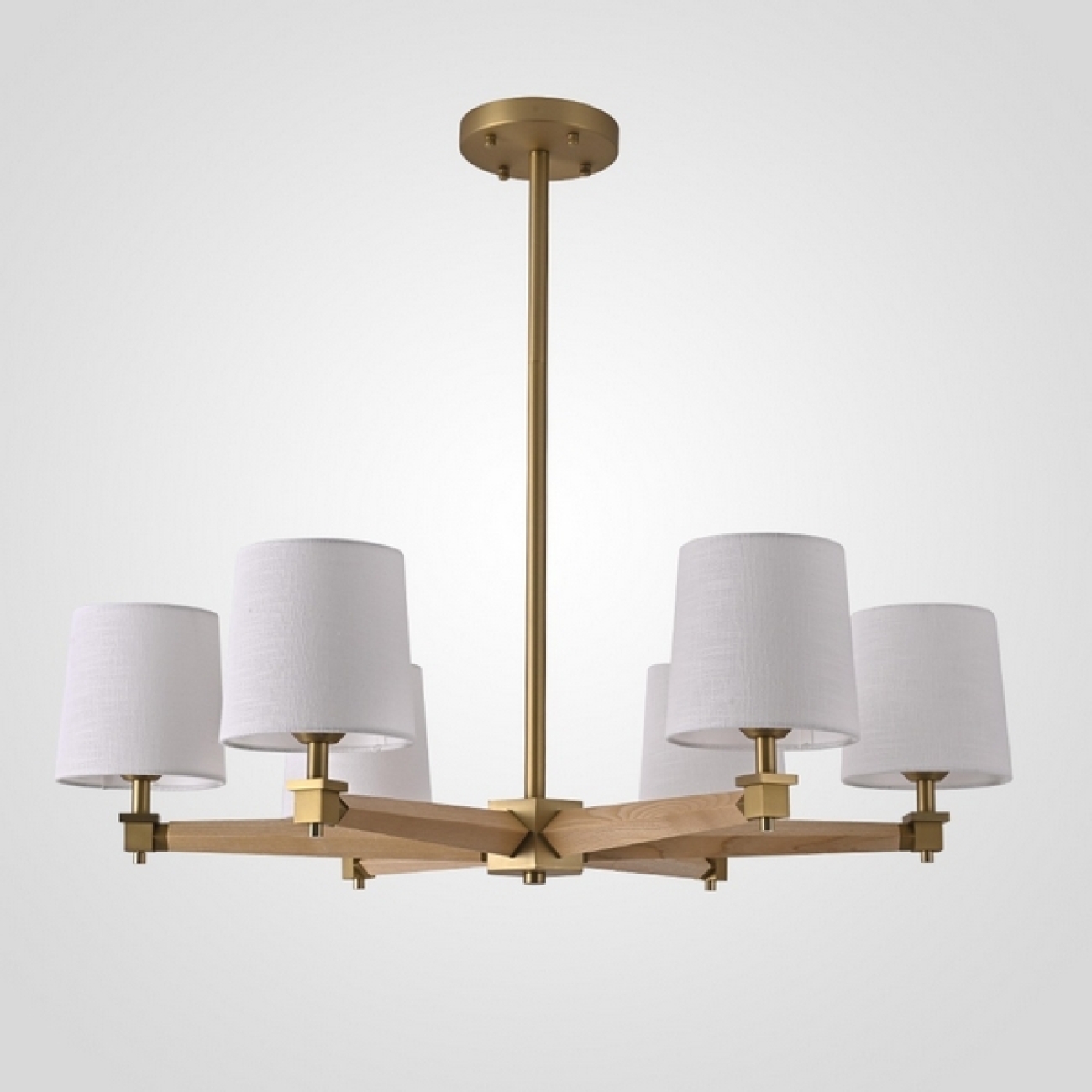 Потолочная люстра на штанге Jorgenson D85 White/Light Wood By ImperiumLoft Stavra01 203575-26 — фото 1