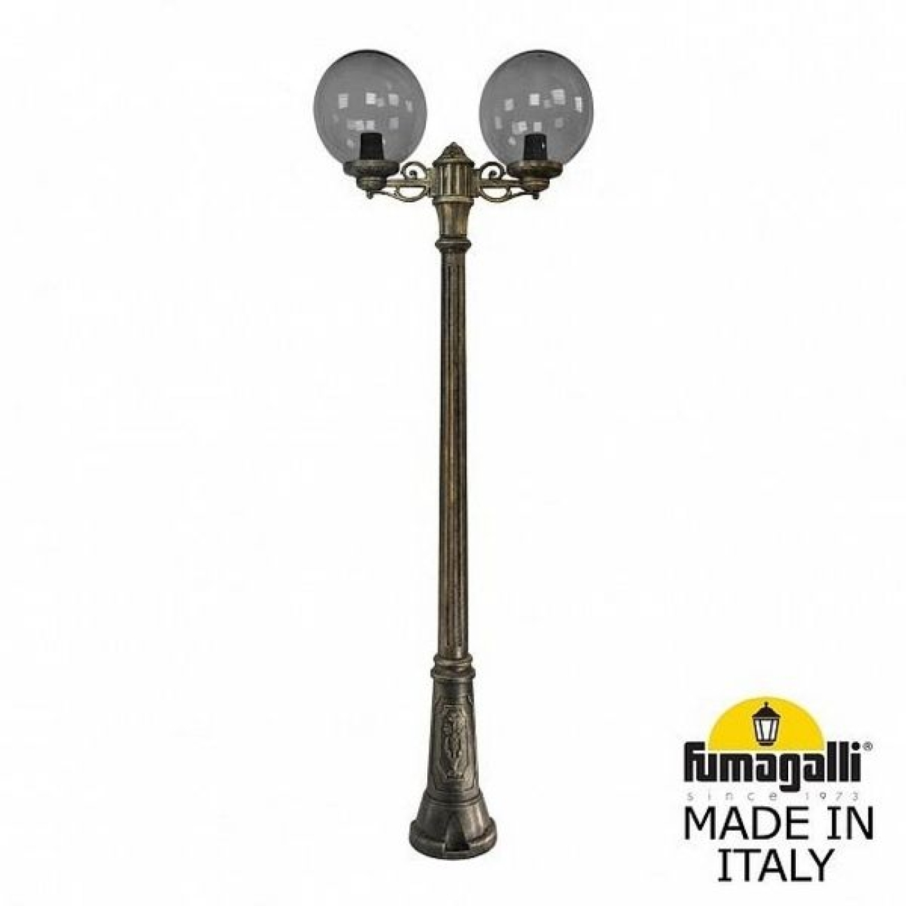 Наземный светильник IP55 уличный Fumagalli Gigi BISSO/G300 2L G30.156.S20.BZE27 в форме шара — фото 1