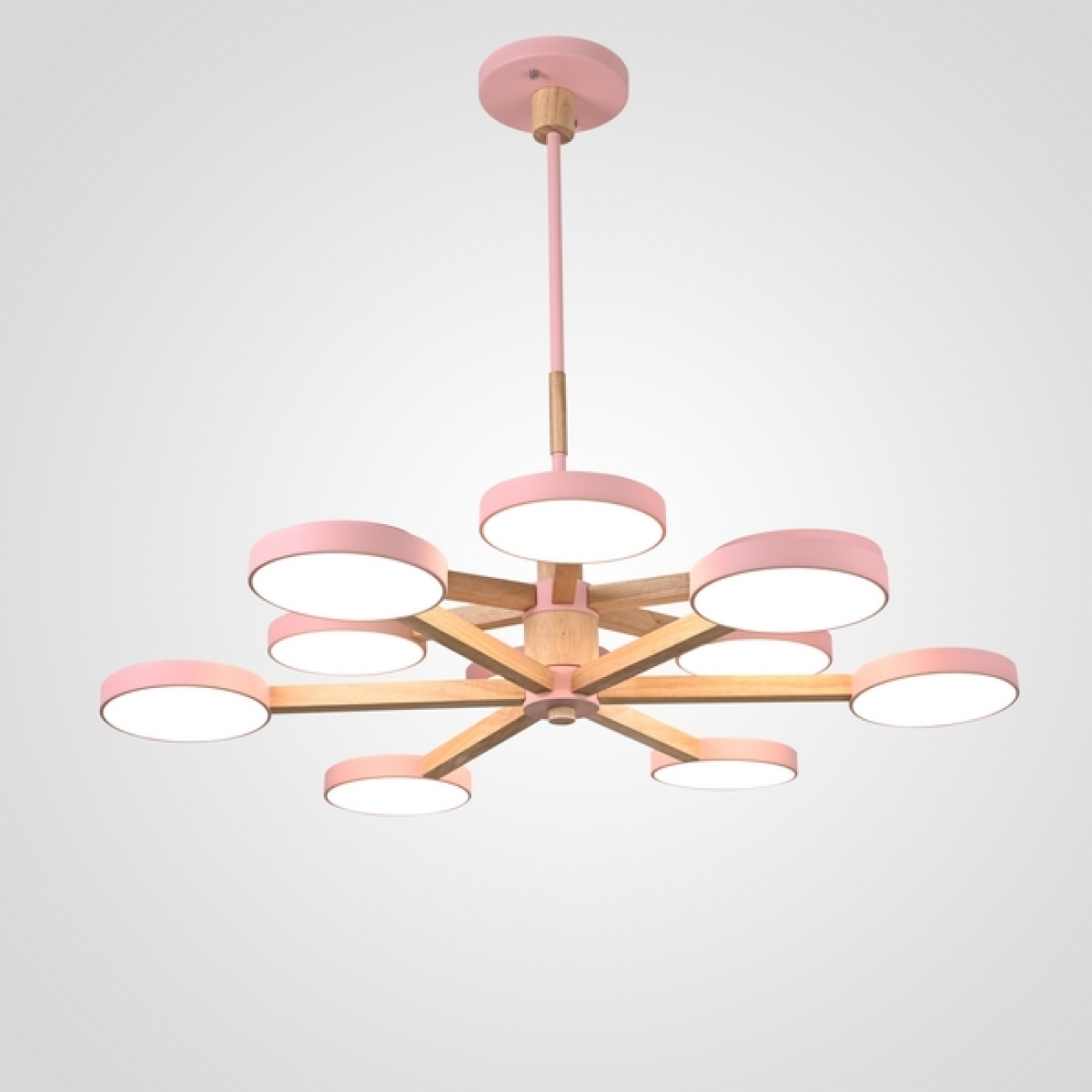 Потолочная люстра на штанге LED TURNA DBL L12 Pink ImperiumLoft Turna-Dbl01 (229083-26, Умный дом, WiFi, голосовое управление) — фото 1