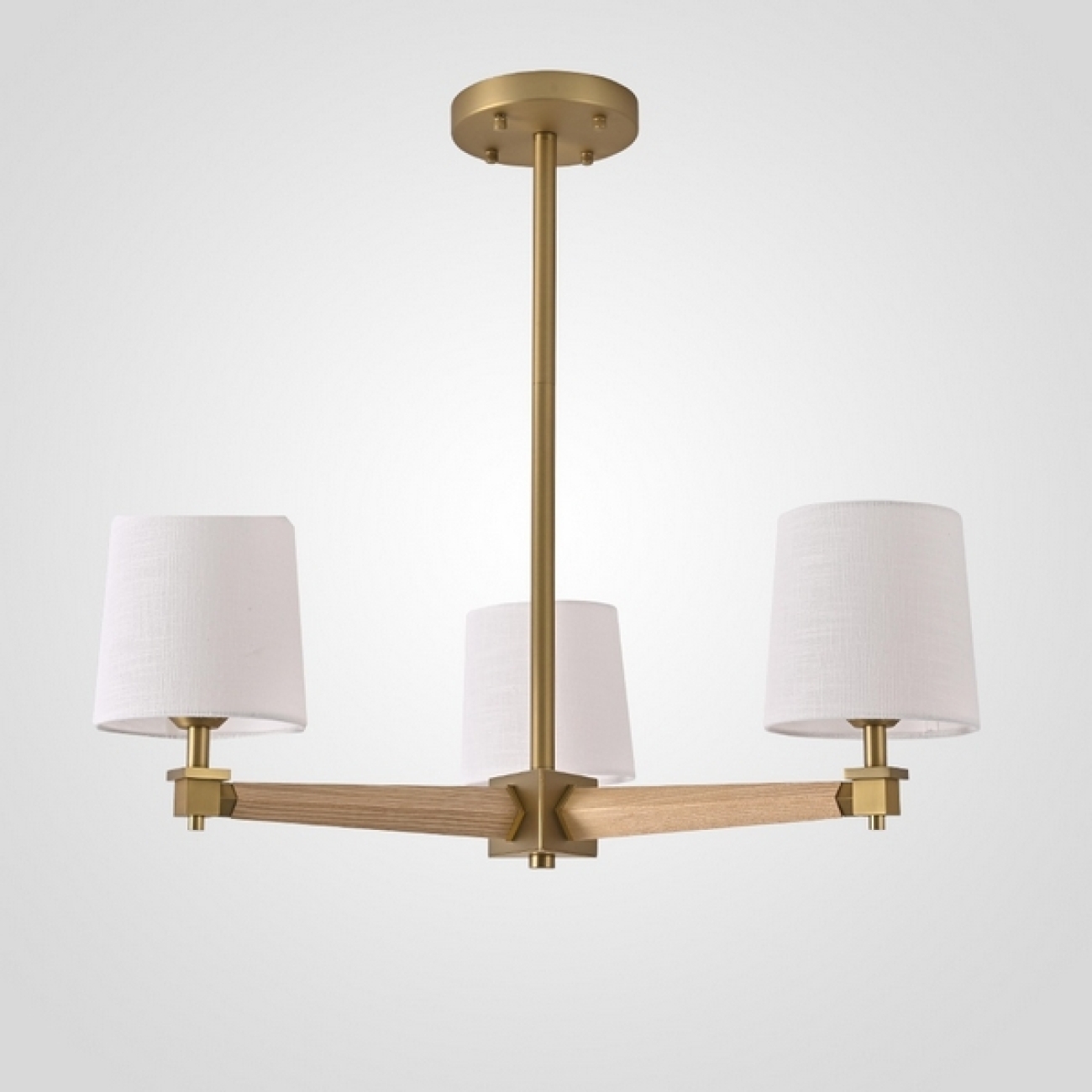 Потолочная люстра на штанге Jorgenson D70 White/Light Wood By ImperiumLoft Stavra01 203578-26 — фото 1