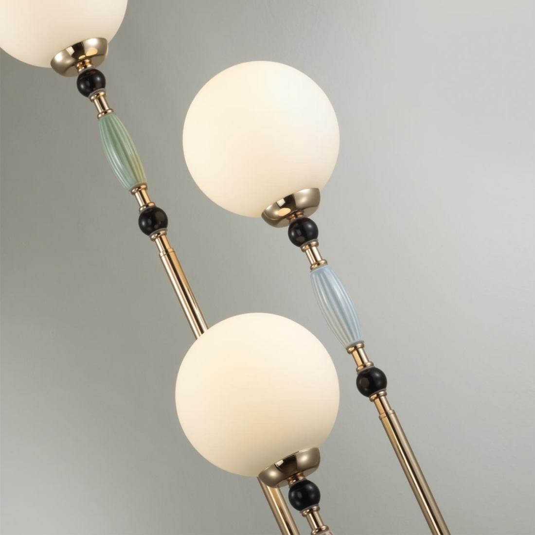 Торшер Odeon Light Palle 5405/3F золотой/корич./голубой/зеленый/белый матов./металл/керамика/стекло E14 3*40W — фото 3