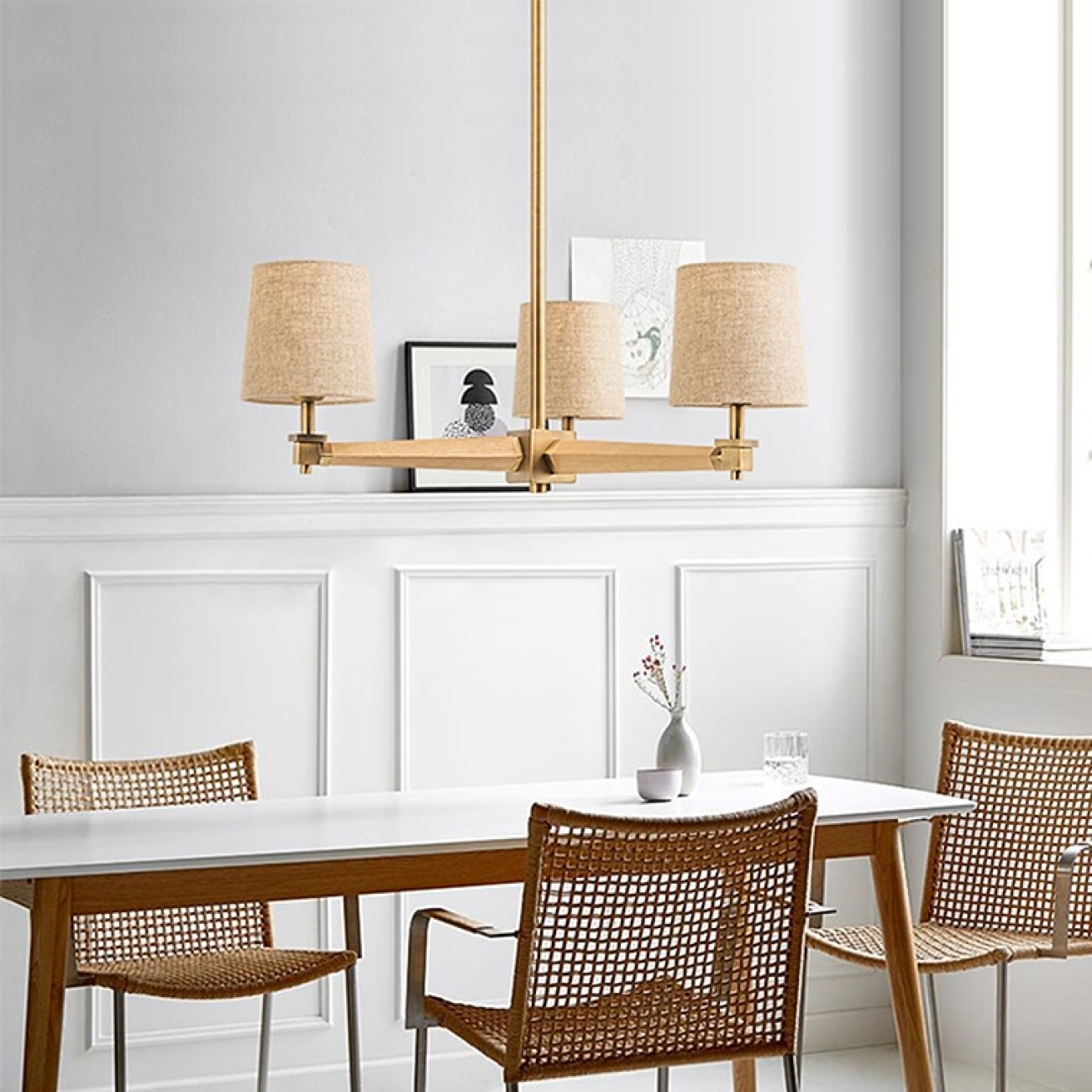 Потолочная люстра на штанге Jorgenson D70 Beige/Light Wood By ImperiumLoft Stavra01 203577-26 — фото 5