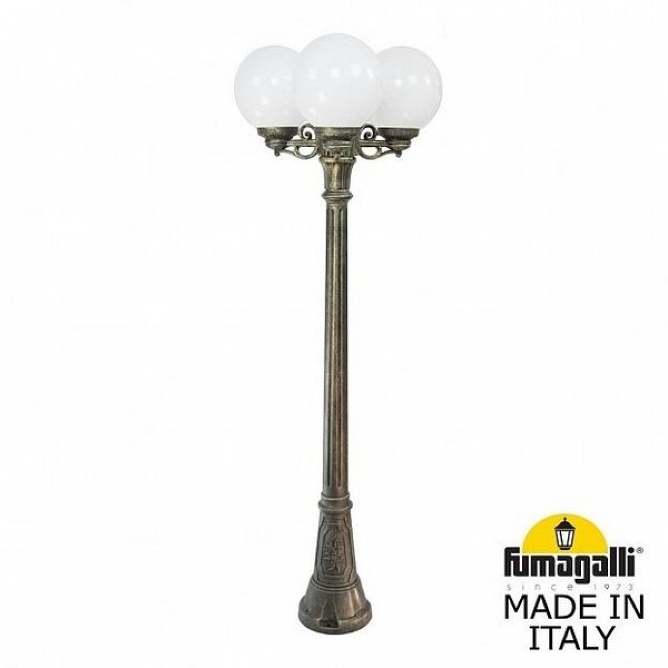 Наземный светильник IP55 уличный Fumagalli Artu BISSO/G250 3L. G25.158.S30.BYE27 в форме шара — фото 1