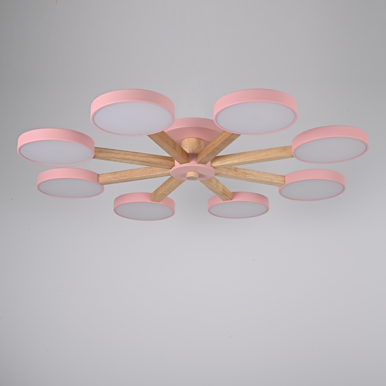 Люстра потолочная с пультом на 8 лампочек LED на штанге с пультом Turna 8 Pink By ImperiumLoft Turna01 (Умный дом, Алиса) 178343-26 — фото 3