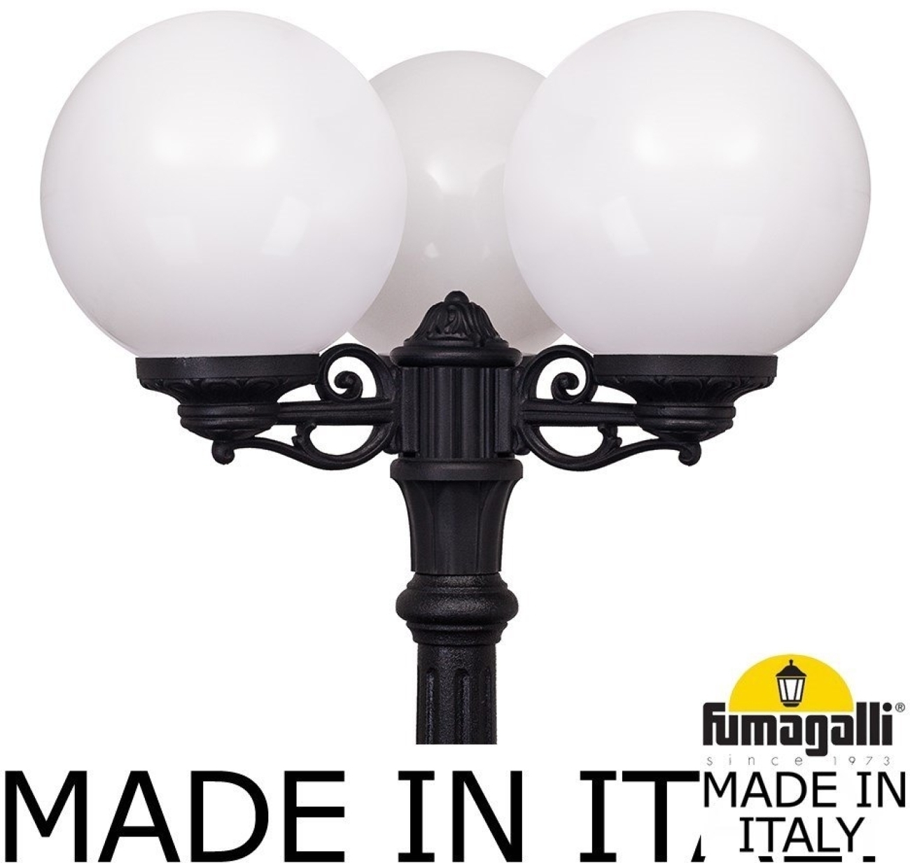 Наземный светильник IP55 уличный Fumagalli Artu BISSO/G250 3L. G25.158.S30.AYE27 в форме шара — фото 2