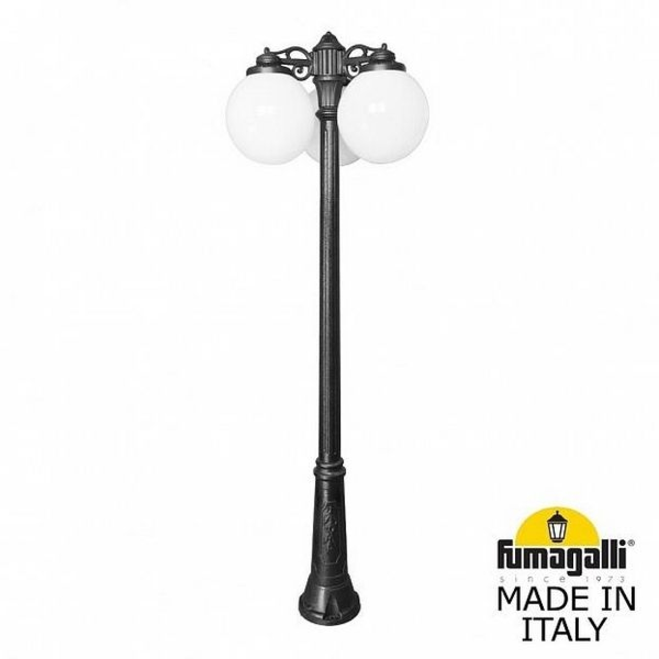 Наземный светильник IP55 уличный Fumagalli Ricu BISSO/G300 3L DN G30.157.S30.AYE27DN в форме шара — фото 1