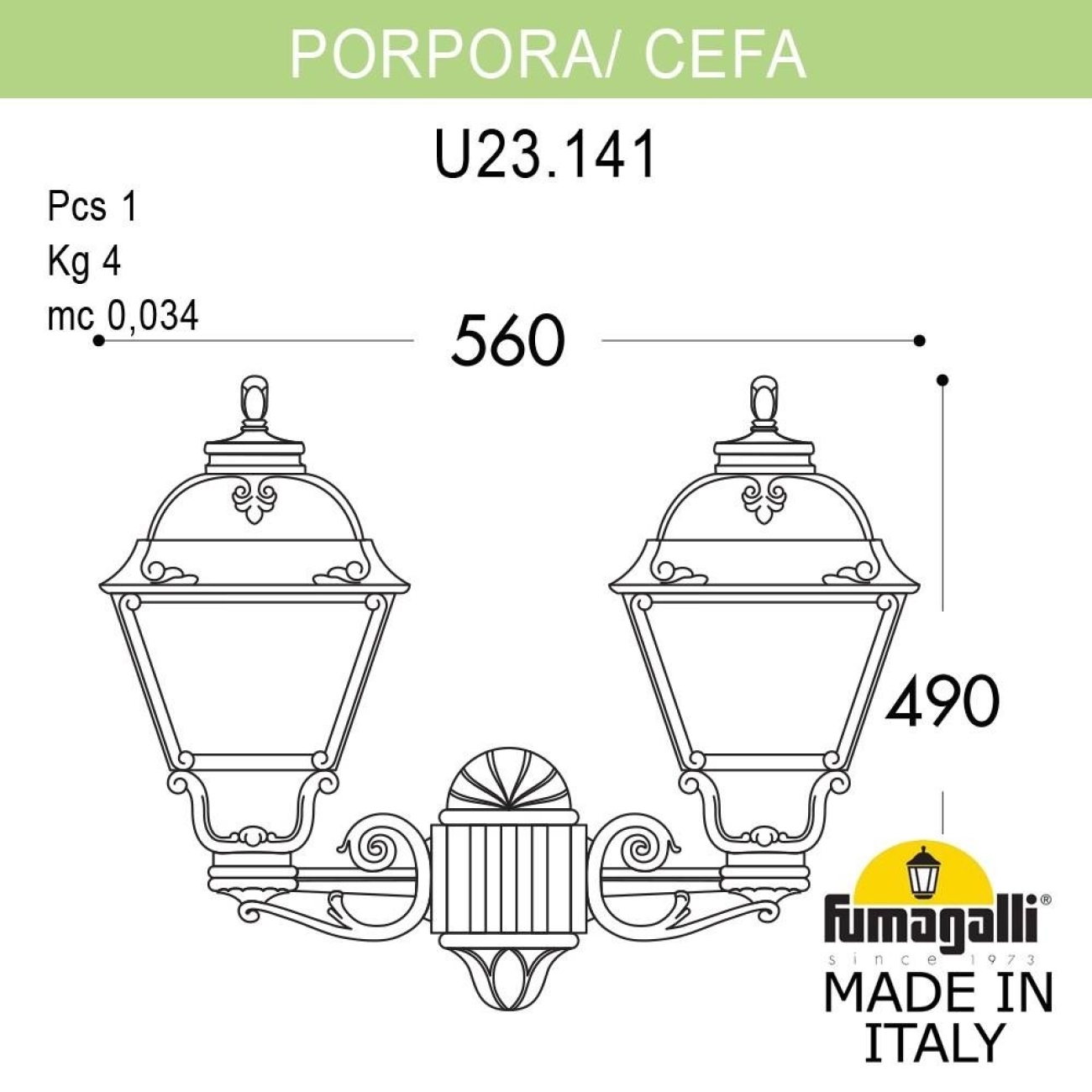 Настенный уличный фонарь Fumagalli Cefa U23.141.000.AXE27 — фото 2