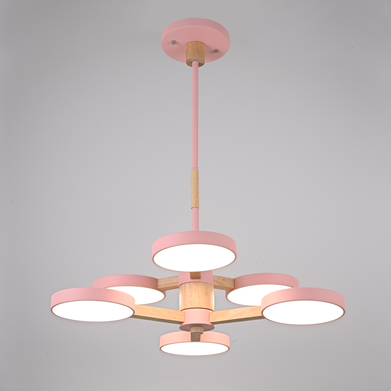 Потолочная люстра LED на штанге Turna Dbl L6 Pink By ImperiumLoft Turna-Dbl01 (Умный дом, Алиса) 229081-26 — фото 7