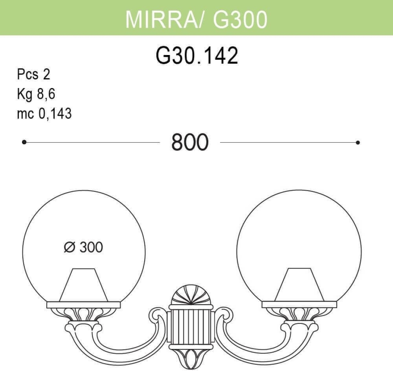 Настенный фонарь уличный IP55 Fumagalli Globe 300 G30.142.000.AXE27 шарики — фото 2