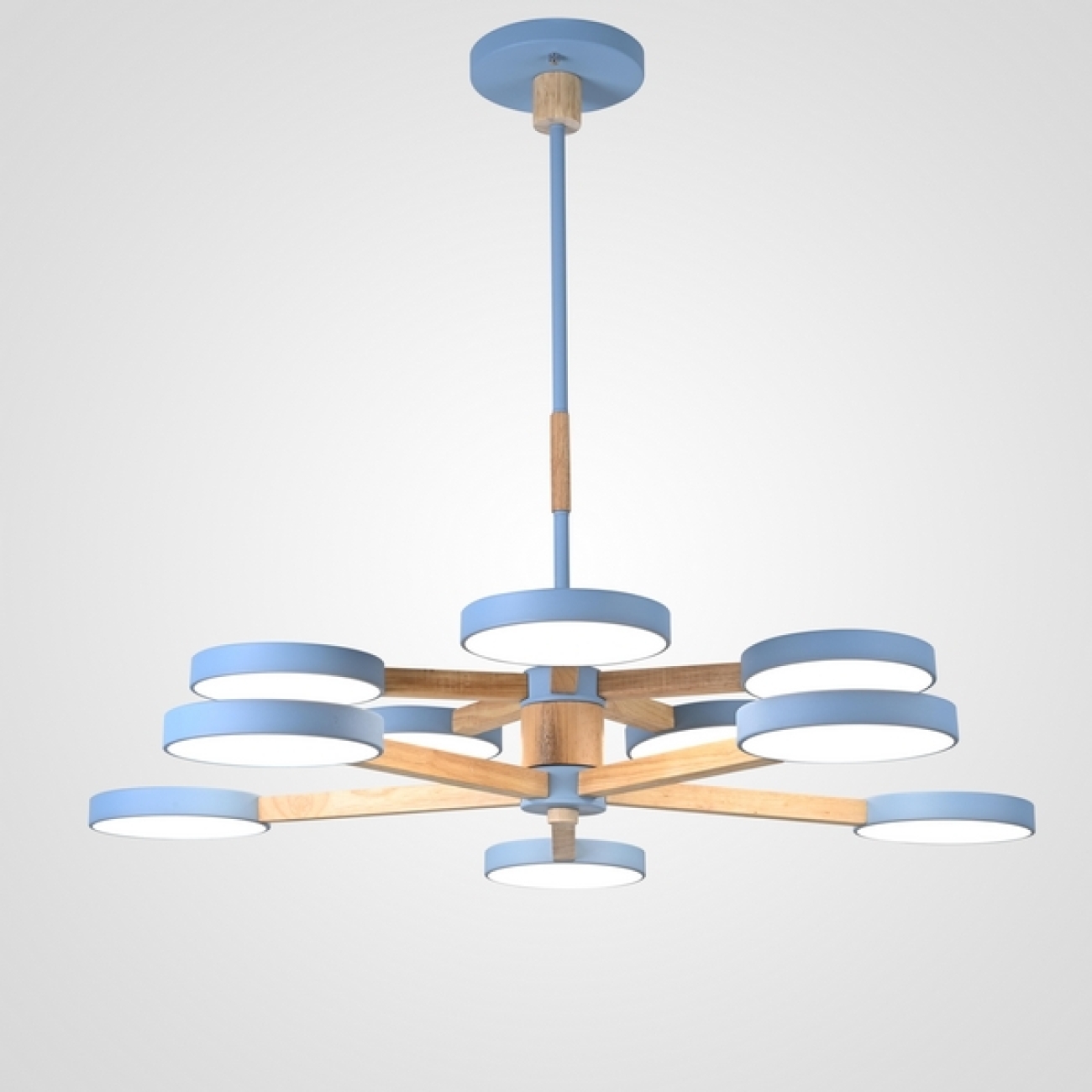 Потолочная люстра на штанге LED TURNA DBL L10 Blue ImperiumLoft Turna-Dbl01 (229091-26, Умный дом, WiFi, голосовое управление) — фото 1