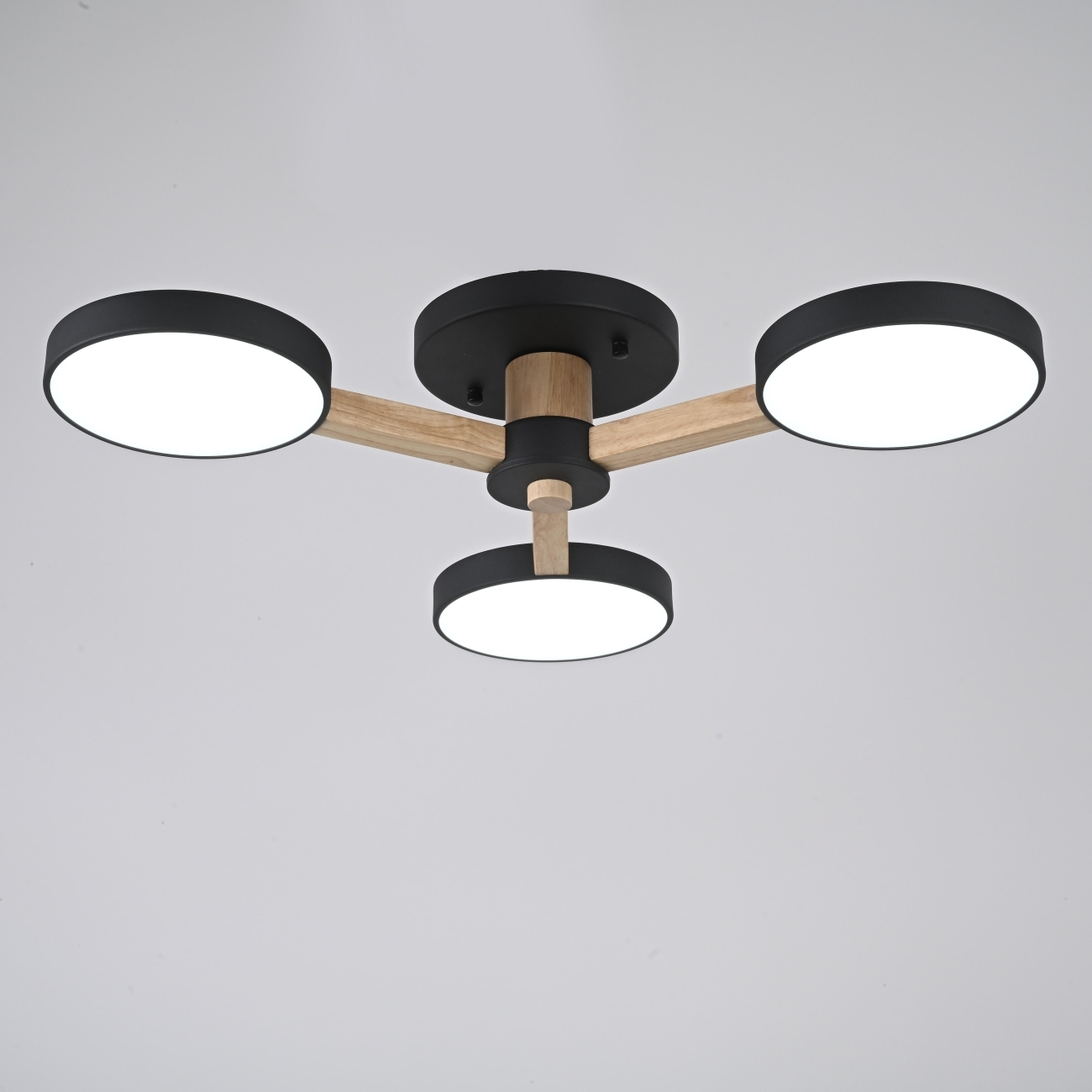 Люстра потолочная накладная на 3 лампы LED на штанге Turna 3 Black By ImperiumLoft Turna01 (Умный дом, Алиса) 178331-26 — фото 3