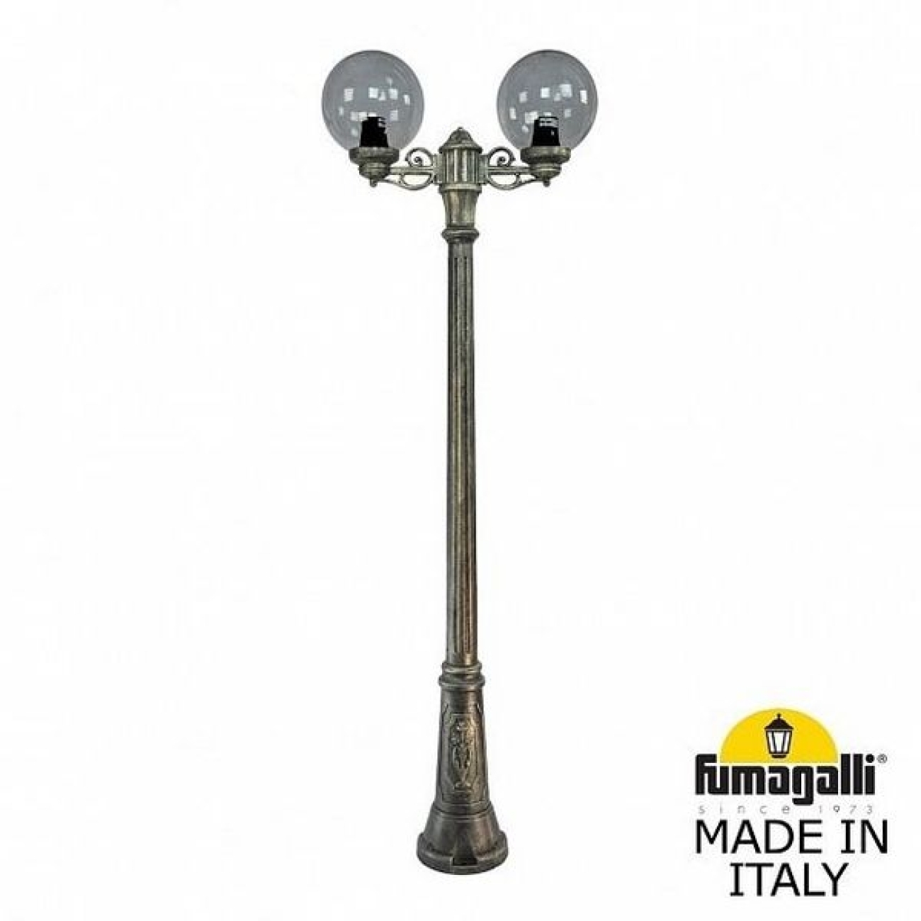 Наземный светильник IP55 уличный Fumagalli Gigi BISSO/G250 2L. G25.156.S20.BZE27 в форме шара — фото 1