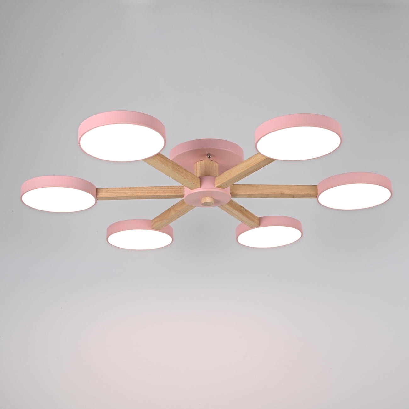 Потолочная люстра LED на штанге с пультом Turna 6 Pink By ImperiumLoft Turna01 (Умный дом, Алиса) 178339-26 — фото 4