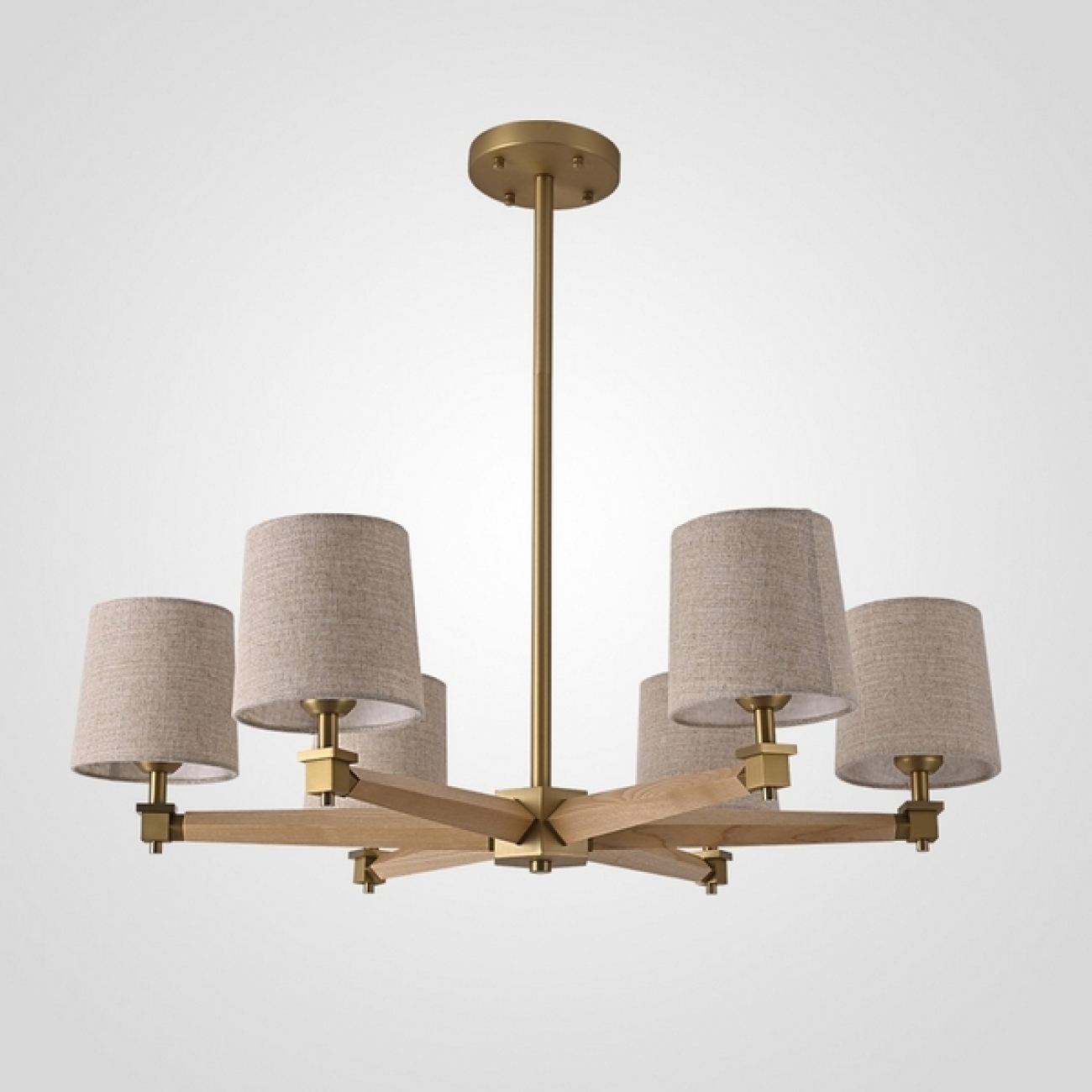 Потолочная люстра на штанге Jorgenson D85 Beige/Light Wood By ImperiumLoft Stavra01 203573-26 — фото 1