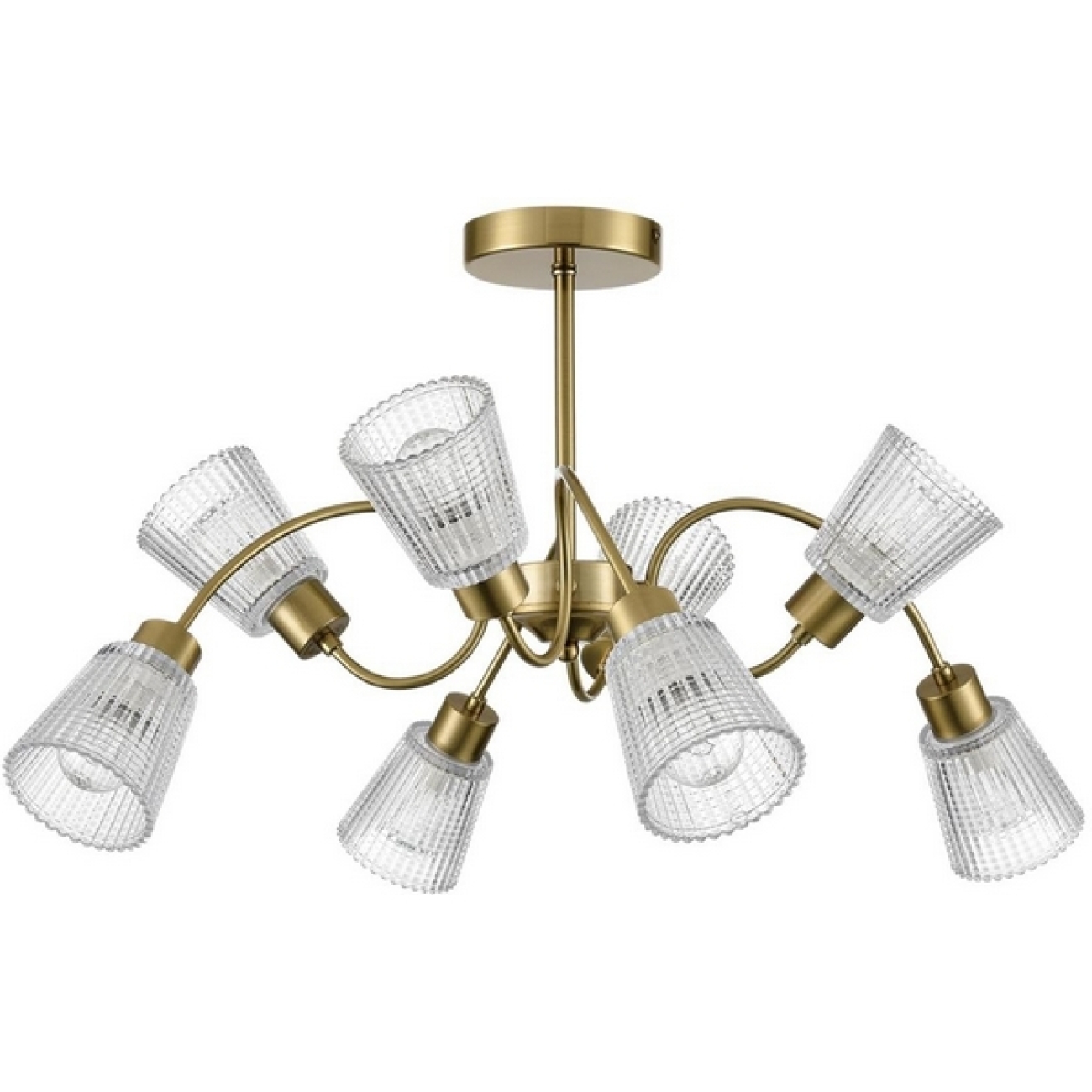 Потолочная люстра на штанге Lumion Imana 8154/8C медный/прозрачный, металл/стекло Е14 8*40W 220V — фото 1