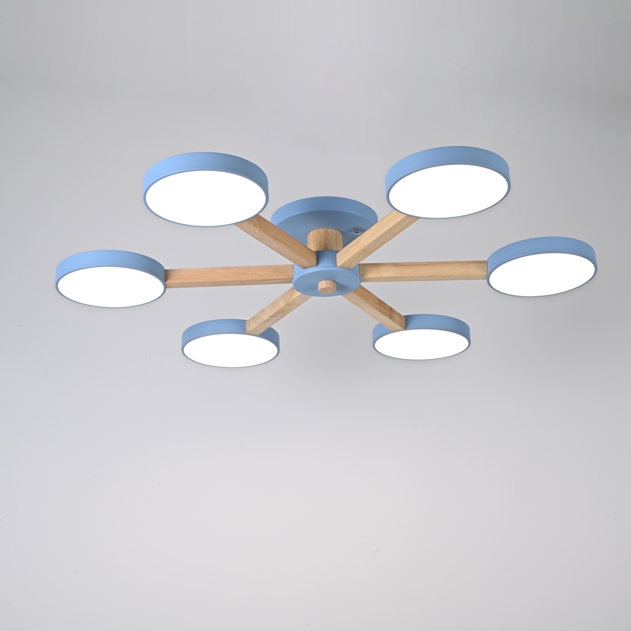 Потолочная люстра LED на штанге с пультом Turna 6 Blue By ImperiumLoft Turna01 (Умный дом, Алиса) 178338-26 — фото 4