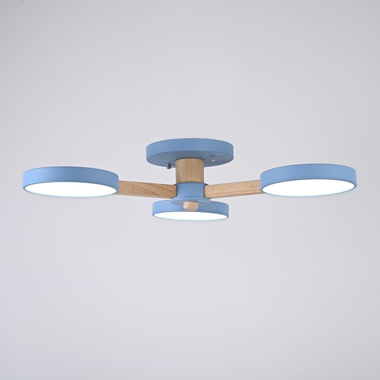 Люстра потолочная светодиодная с 3 лампочками LED на штанге с пультом Turna 3 Blue By ImperiumLoft Turna01 (Умный дом, Алиса) 178334-26 — фото 4