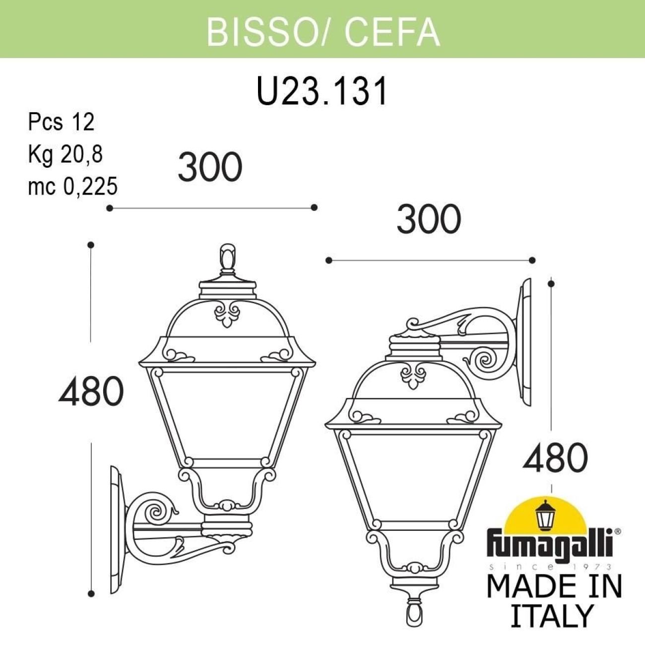 Светильник уличный настенный Fumagalli Bisso/Cefa DN U23.131.000.AYE27DN — фото 2