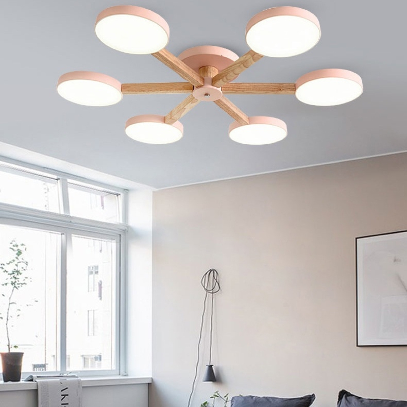 Потолочная люстра LED на штанге с пультом Turna 6 Pink By ImperiumLoft Turna01 (Умный дом, Алиса) 178339-26 — фото 3