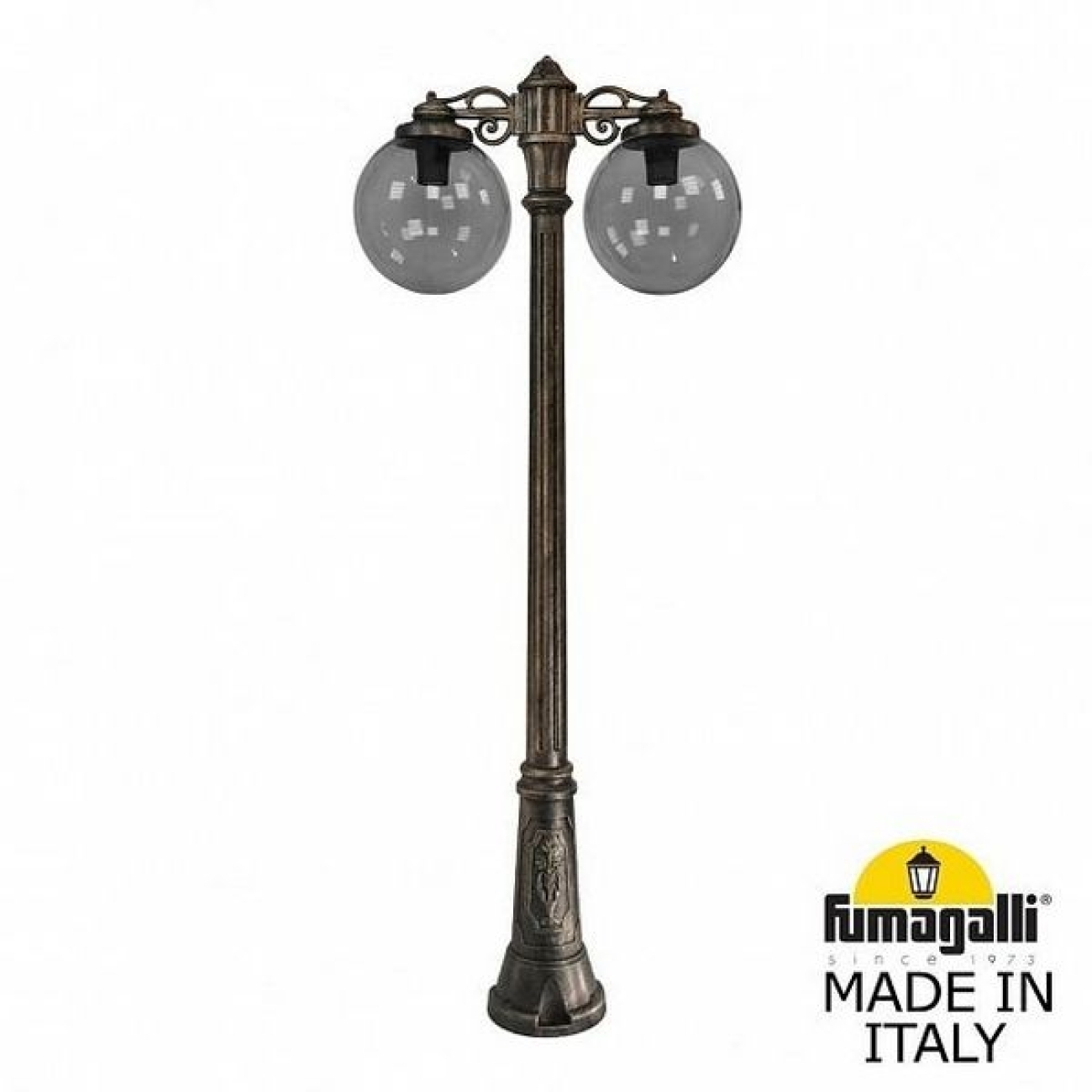 Наземный светильник IP55 уличный Fumagalli Gig BISSO/G300 2L DNG30.156.S20.BZE27DN в форме шара — фото 1