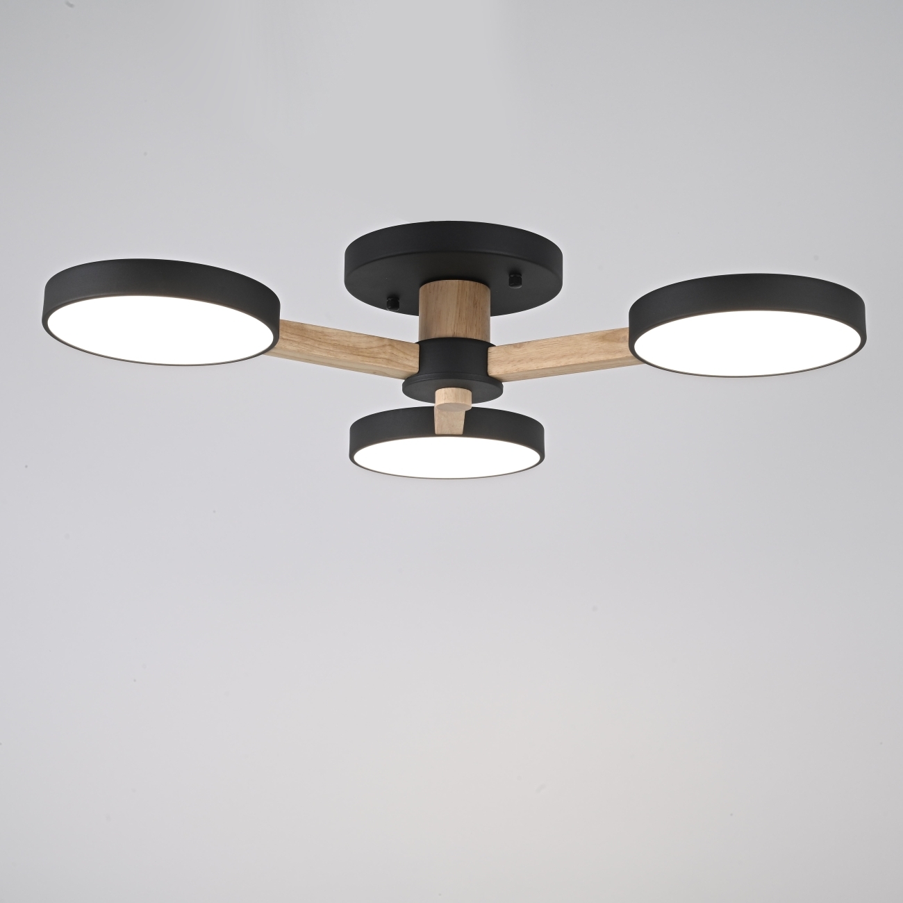 Люстра потолочная накладная на 3 лампы LED на штанге Turna 3 Black By ImperiumLoft Turna01 (Умный дом, Алиса) 178331-26 — фото 5