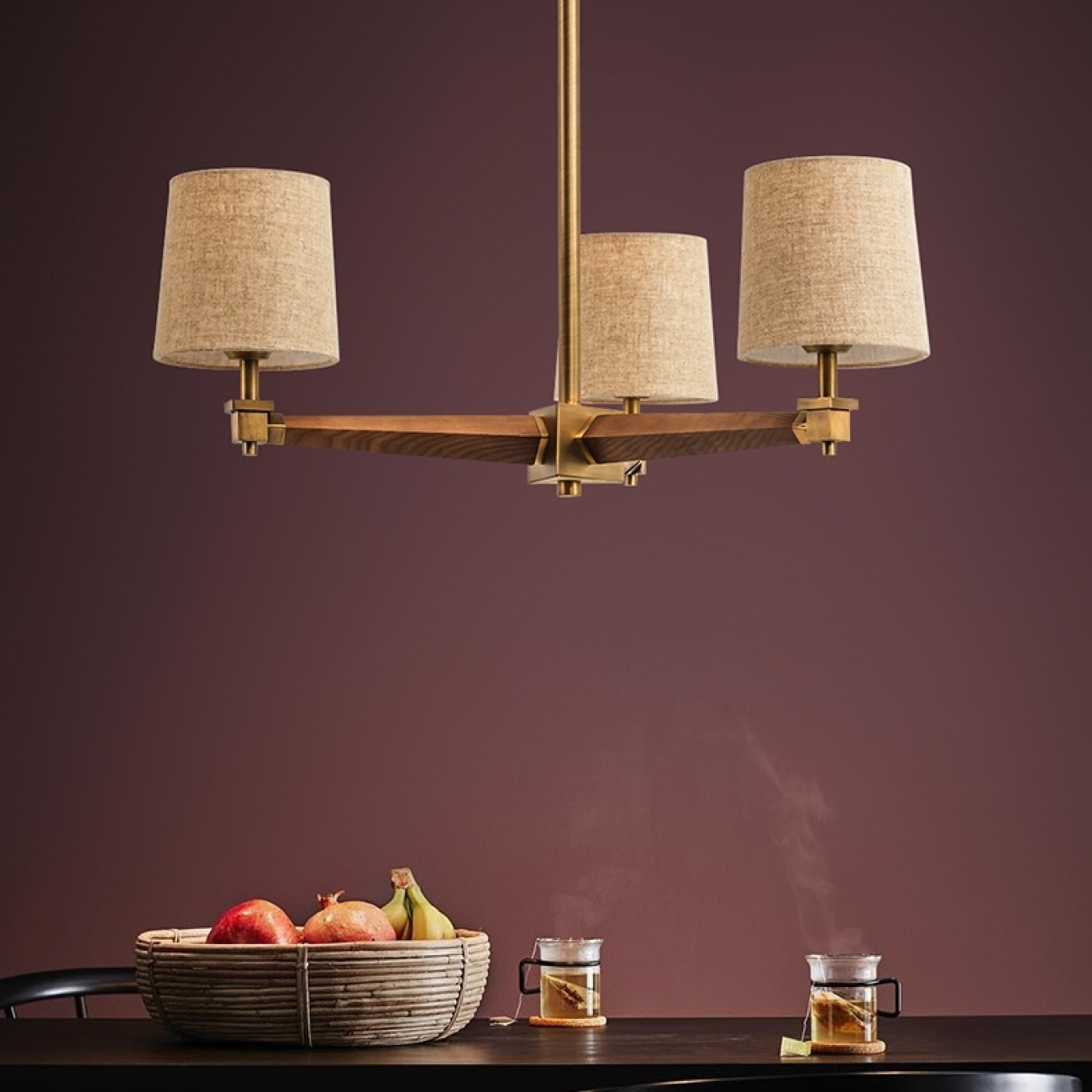 Потолочная люстра на штанге Jorgenson D70 Beige/Dark Wood By ImperiumLoft Stavra01 203576-26 — фото 4