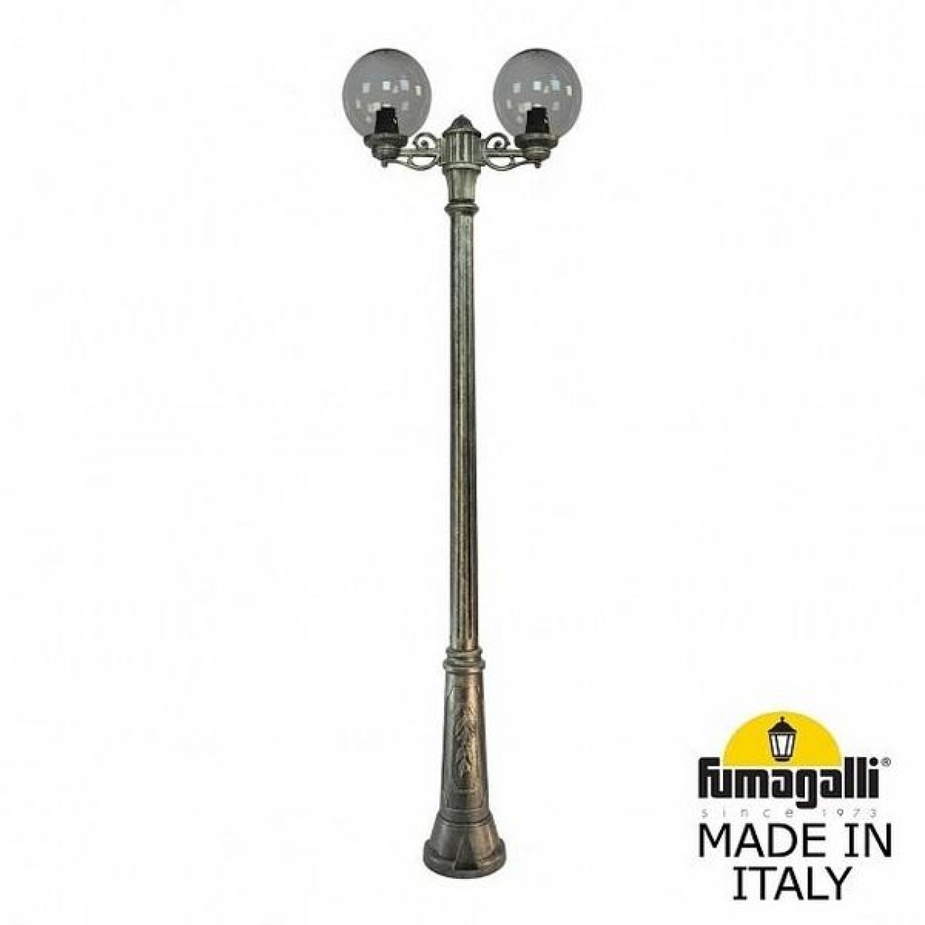 Наземный светильник IP55 уличный Fumagalli Ricu BISSO/G250 2L. G25.157.S20.BZE27 в форме шара — фото 1