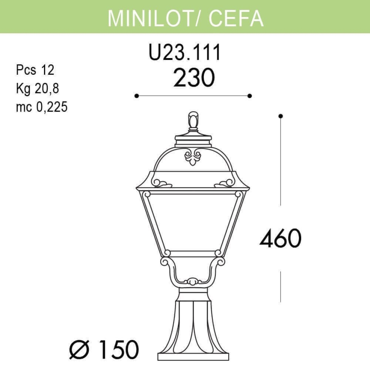 Светильник уличный наземный Fumagalli Minilot/Cefa U23.111.000.VXE27 — фото 2