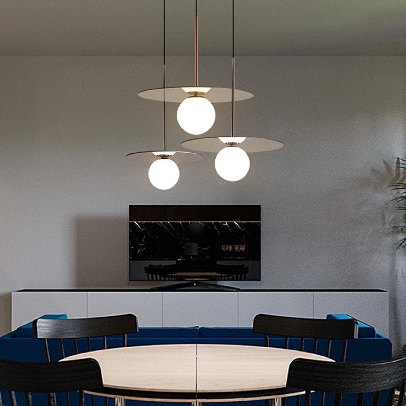 Подвесной светильник Tag M D35 Хром By ImperiumLoft Tag01 178424-26 в форме шара — фото 7