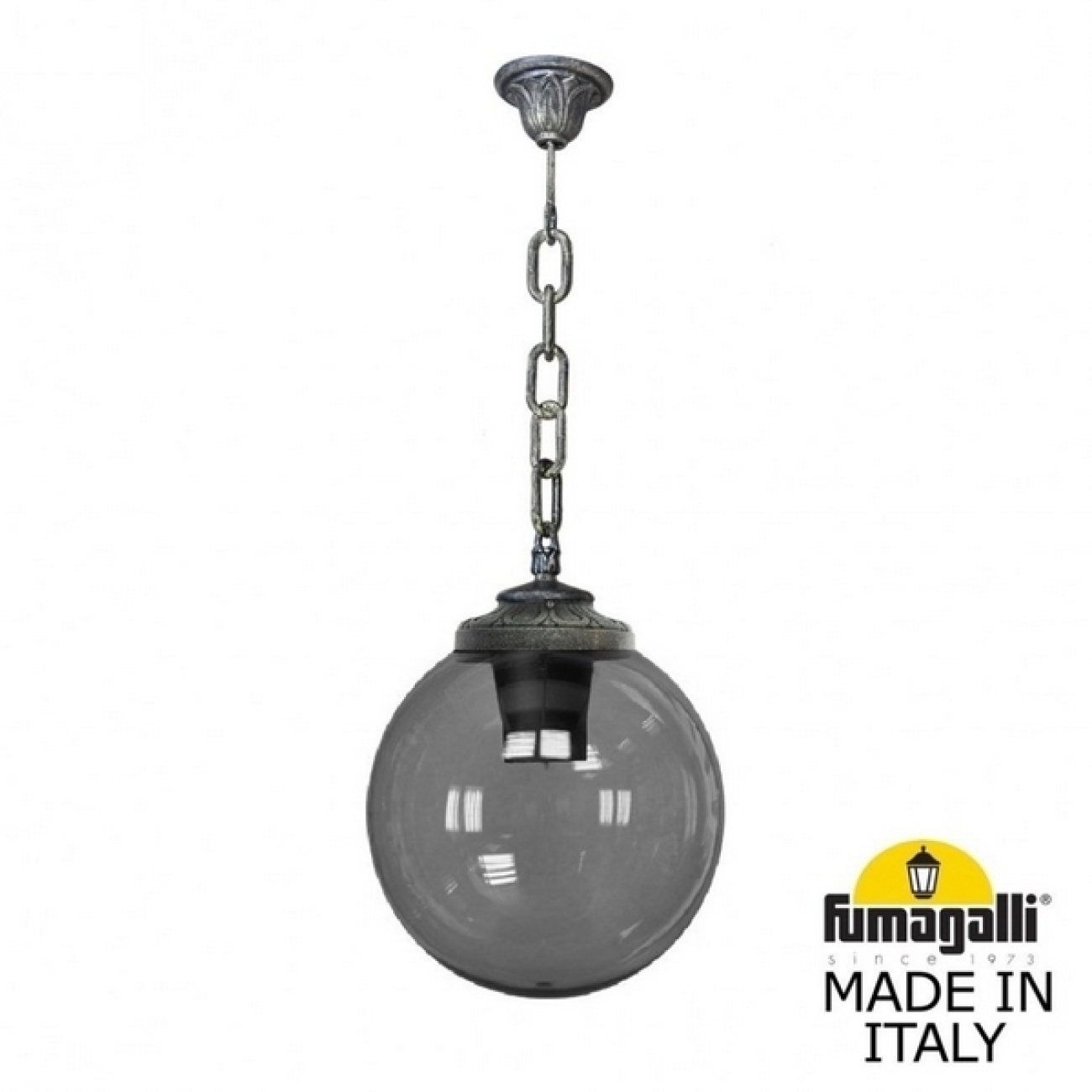 Уличный подвесной светильник IP55 Fumagalli Sichem/G300. G30.120.000.BZE27 в форме шара — фото 1