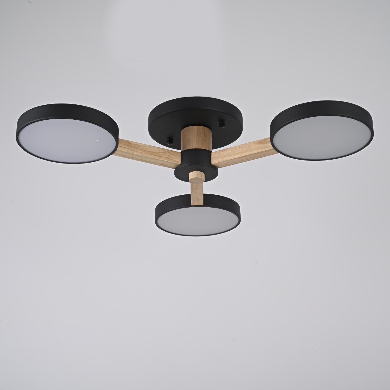 Люстра потолочная накладная на 3 лампы LED на штанге Turna 3 Black By ImperiumLoft Turna01 (Умный дом, Алиса) 178331-26 — фото 2