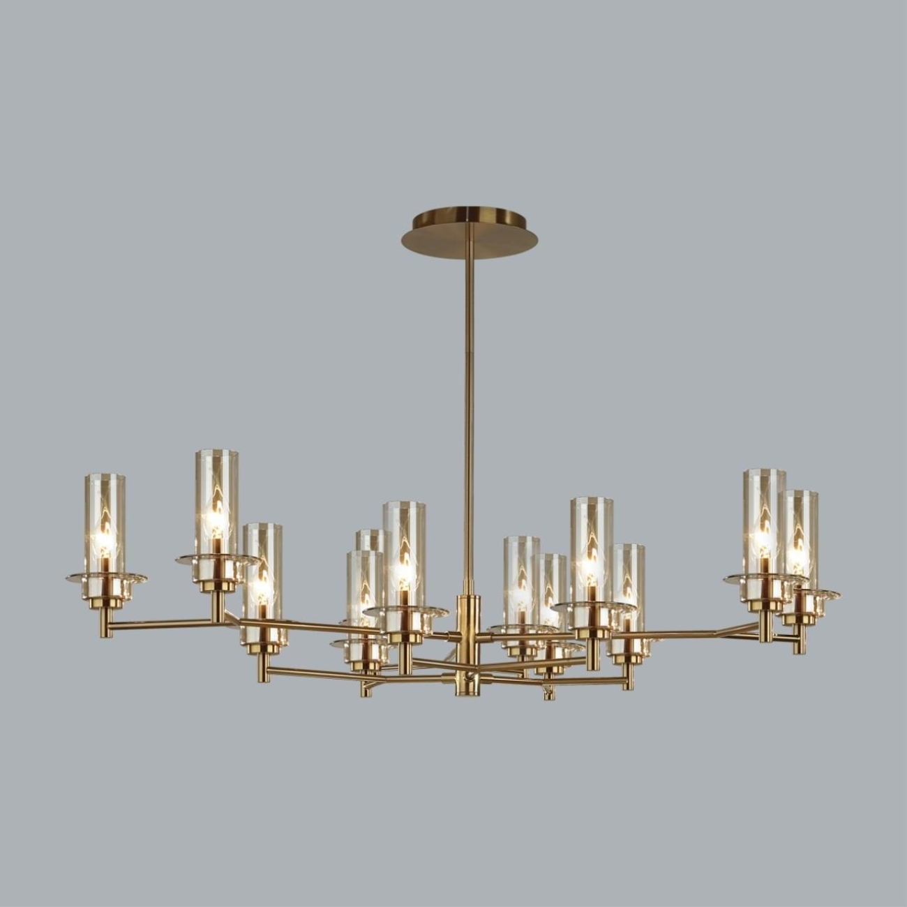 Потолочная люстра на штанге Lumion Madonna 6554/12C бронза/коньячный/металл/стекло E14 12*40W 220V — фото 3