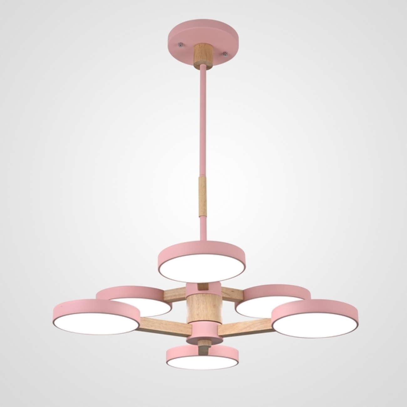 Потолочная люстра LED на штанге Turna Dbl L6 Pink By ImperiumLoft Turna-Dbl01 (Умный дом, Алиса) 229081-26 — фото 1