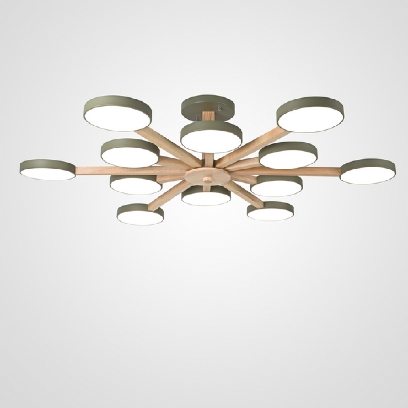 Потолочная люстра LED на штанге Turna L12 Khaki By ImperiumLoft Turna-B01 (Умный дом, Алиса) 228863-26 — фото 1