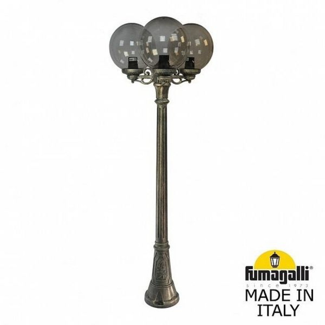 Наземный светильник IP55 уличный Fumagalli Artu BISSO/G300 3L G30.158.S30.BZE27 в форме шара — фото 1
