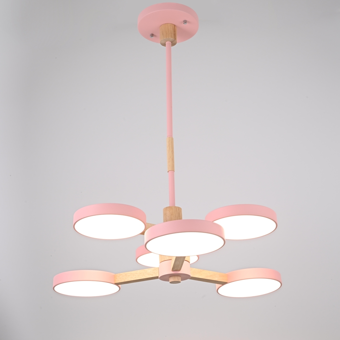 Потолочная люстра LED на штанге Turna Dbl L6 Pink By ImperiumLoft Turna-Dbl01 (Умный дом, Алиса) 229081-26 — фото 2