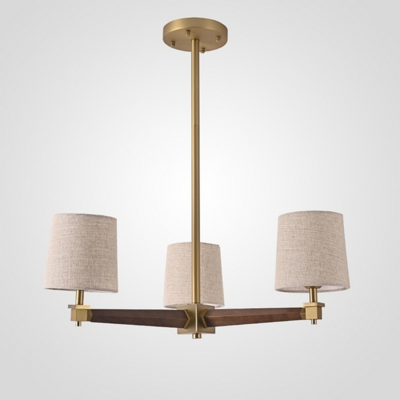 Потолочная люстра на штанге Jorgenson D70 Beige/Dark Wood By ImperiumLoft Stavra01 203576-26 — фото 1