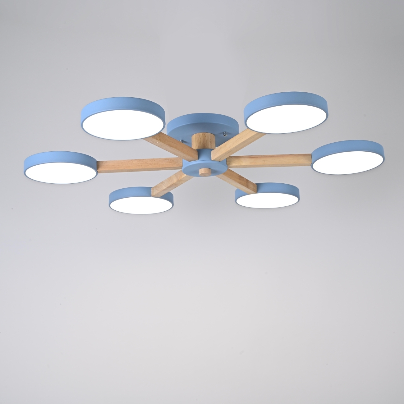 Потолочная люстра LED на штанге с пультом Turna 6 Blue By ImperiumLoft Turna01 (Умный дом, Алиса) 178338-26 — фото 3