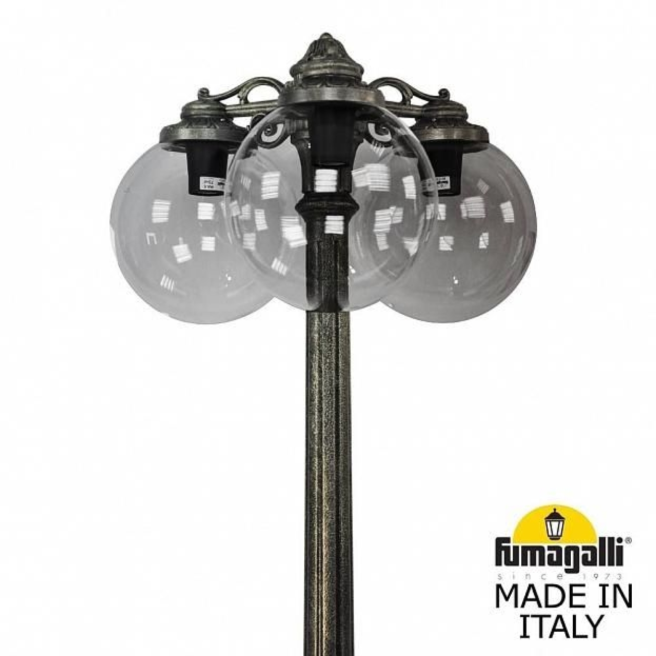 Наземный светильник IP55 уличный Fumagalli Ricu BISSO/G300 3L DN G30.157.S30.BZE27DN в форме шара — фото 2