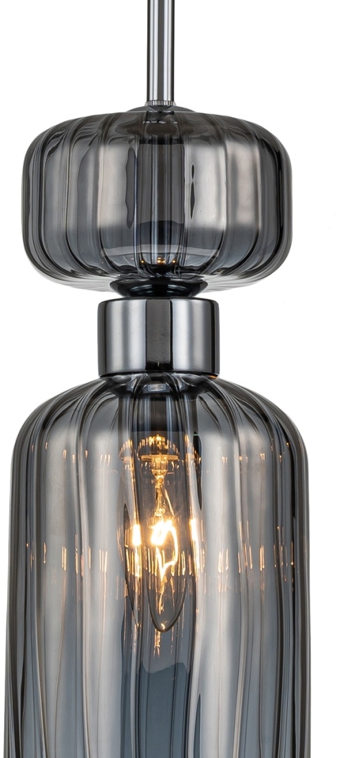 Подвесной светильник Escada Gloss 1141/1S Chrome/Smoke 1x60Вт E14, металл/стекло, хром/дымчатый — фото 3