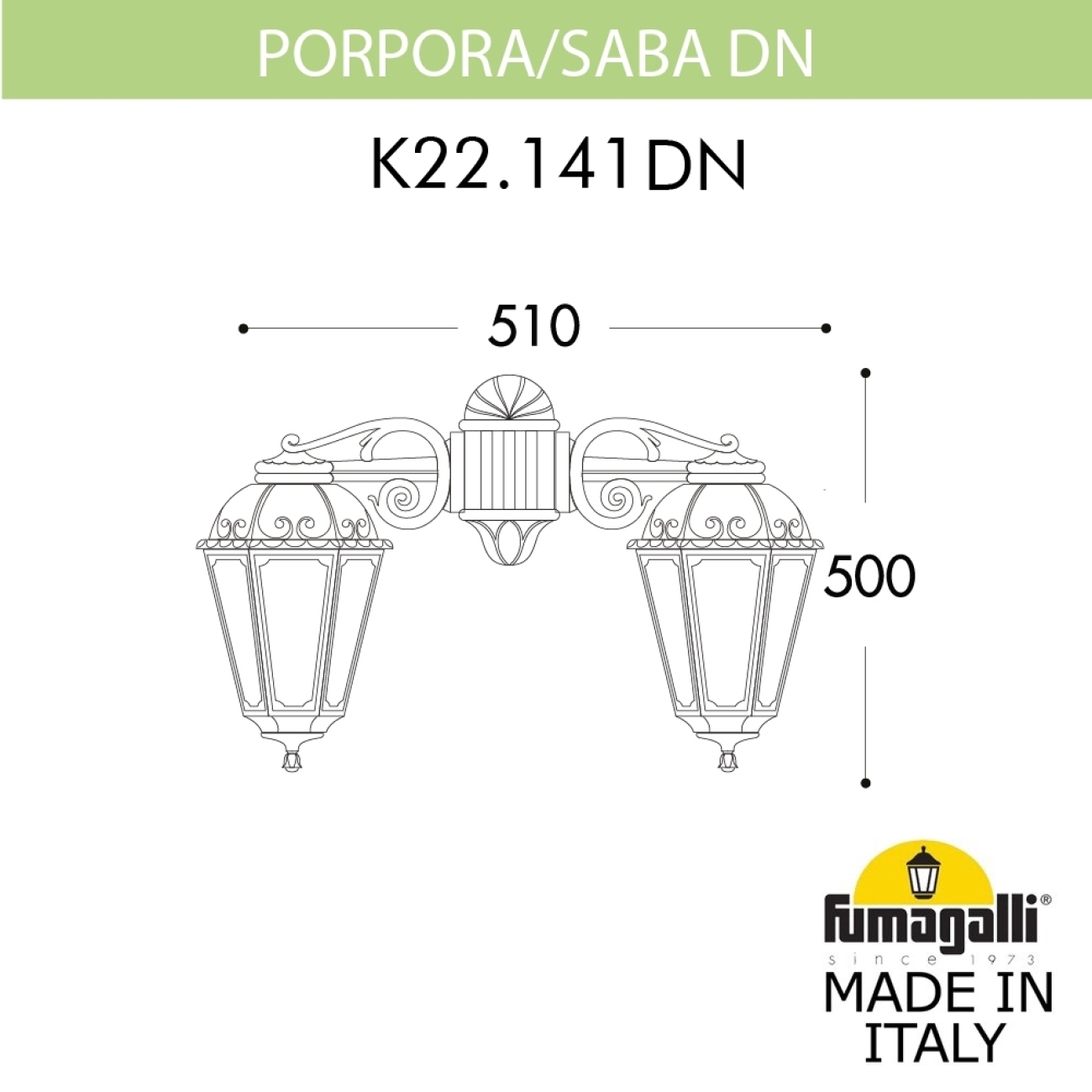 Светильник уличный настенный Fumagalli Porpora/Saba DN K22.141.000.BXE27